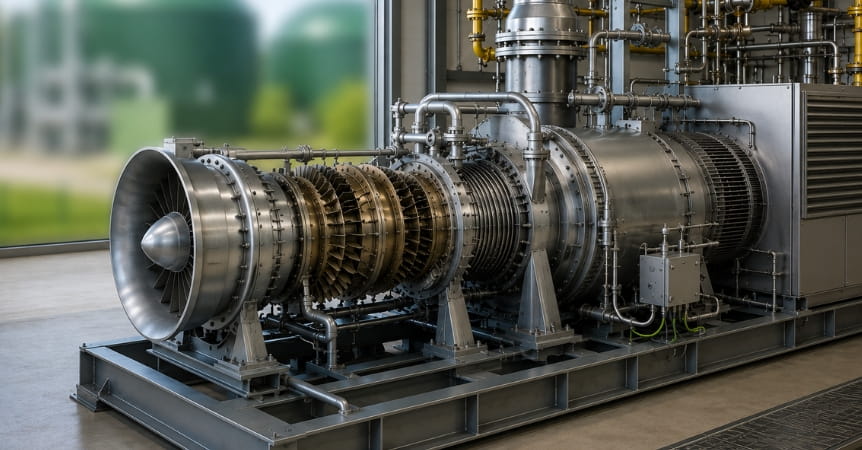Biogas-powered gas turbines for electricity generation